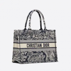 Dior Book Tote Blue Toile De (36 X 27.5 X 16.5 Cm)