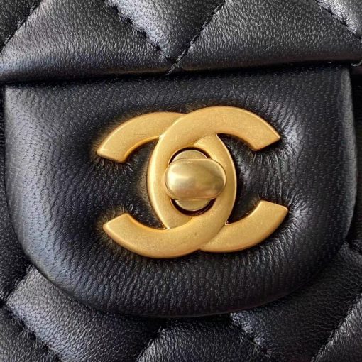 Chanel Mini Flap Bag With Top Handle Black As2431 - Image 5