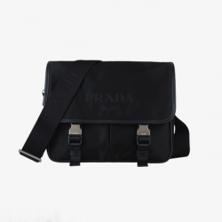 Prada Nylon Messenger Bag Black