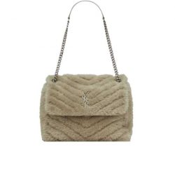 Saint Laurent Niki Medium Chain Bag In Shearling Brown 63318728B361426