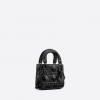 Micro Lady Dior Bag Black With Diamond Motif