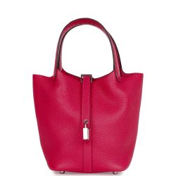 Hermes Picotin Lock 18 Framboise Clemence And Matte Alligator Touch Palladium Hardware