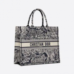 Large Dior Book Tote Blue Toile De (42 X 35 X 18.5 Cm)