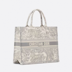 Large Dior Book Tote Gray Toile De (42 X 35 X 18.5 Cm)