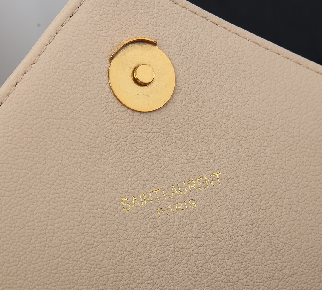 Saint Laurent College Medium Chain Bag In Quilted Leather Beige 24Cm 600279Brm072721 - Image 2