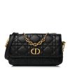 Christian Dior Calfskin Cannage Caro Pouch With Chain Black