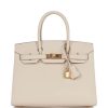 Hermes Birkin Sellier 30 Craie Epsom Gold Hardware
