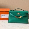 Hermes Kelly Pochette Vert Vertigo Swift Gold Hardware