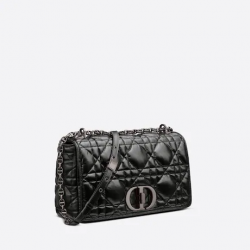 Large Dior Caro Bag Black Calfskin
