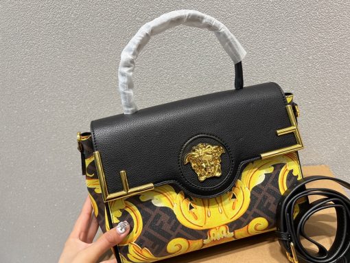 Versace X Fendi Fendace La Medusa Medium Handbag Black - Image 2