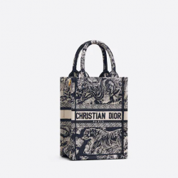 Mini Dior Book Tote Phone Bag Blue Toile De (13 X 18 X 5 Cm)