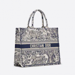 Large Dior Book Tote Blue Toile De (42 X 35 X 18.5 Cm)