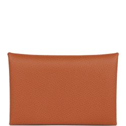 Hermes Calvi Card Holder Gold Epsom Palladium Hardware