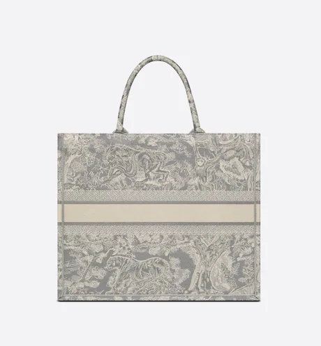 Large Dior Book Tote Gray Toile De (42 X 35 X 18.5 Cm) - Image 2
