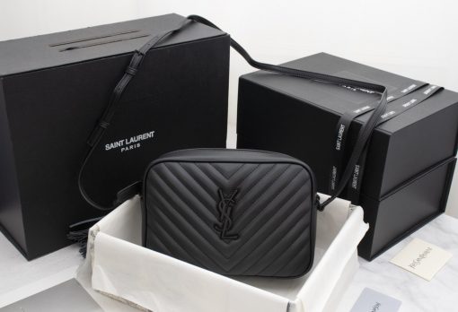 Saint Laurent Lou Camera Bag In Quilted Black Noir Leather 23Cm 612544Dv7081000 - Image 8