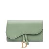 Dior Saddle Wallet In Goatskin Queen Mint