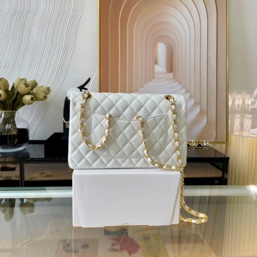 Chanel Classic Medium Handbag White 25Cm A01112 - Image 2