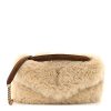 Saint Laurent Shearling Calypso Crossbody Crema Naturel Dark Cigar