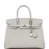 Hermes Special Order (Hss) Birkin 30 Gris Perle Verso Chevre Brushed Palladium Hardware