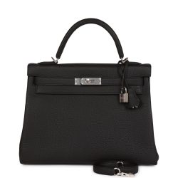 Hermes Kelly Retourne 32Cm Black Togo Palladium Hardware