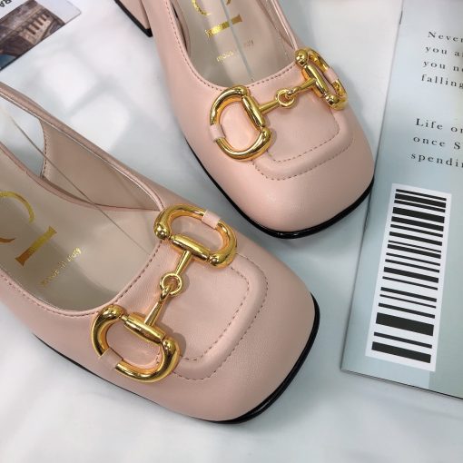 Gucci Women's Mid Heel Slingback With Horsebit Light Pink ?643892 C9D00 6705 - Image 5
