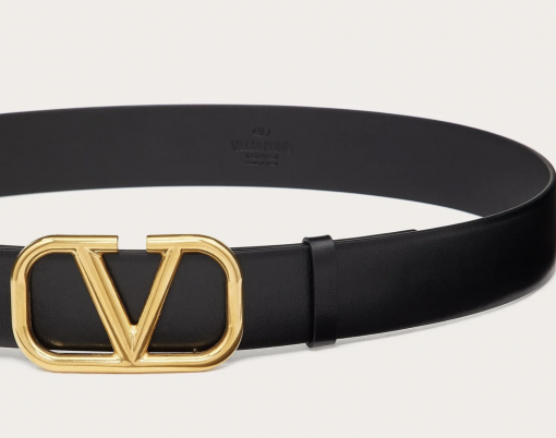 Valentino Garavani Leather Belt Vlogo Reversible Black 40Mm - Image 2