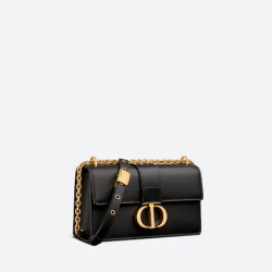 30 Montaigne Bag With Chain Black Calfskin