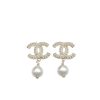 Chanel Cc Pearl Gold Earrings
