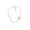 Chanel Metallic Silver Tone Coco Faux Pearl Cc Necklace