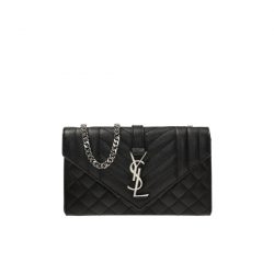Saint Laurent Envelope Small Bag In Mix Matelasse Grain De Poudre Embossed Black Gold 21Cm 600195Bow911000
