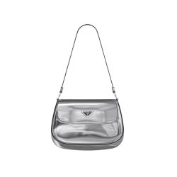 Prada Cleo Brushed Leather Shoulder Bag In Silver 1Bd311Zo6F0118Vooo