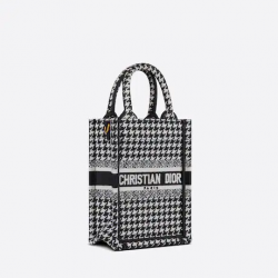 Mini Dior Book Tote Phone Bag Black And White Micro (13 X 18 X 5 Cm)