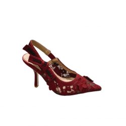 Dior Cd J'Adior Slingback Pump Red Flower Embroidered