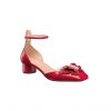 Dior Tale Pump Red Supple Calfskin And White Resin Pearls Kdb851Vso S54R