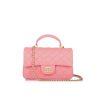 Chanel Mini Flap Bag With Top Handle Lion Charm Pink 21Cm