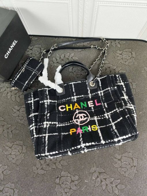 Chanel Large Shopping Bag Black 35Cm A66941 B09275 Nk815 - Image 7