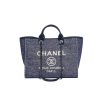 Chanel Medium Deauville Blue Canvas Tote 38Cm
