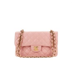 Chanel Classic Medium Lambskin Flap Bag Pink And Gold 25Cm