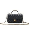 Chanel 22B Flap Bag With Gold Hardware Top Handle Black 21Cm As2431