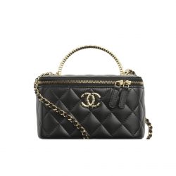Chanel Clutch With Chain Lambskin Black 16Cm Ap4046 B17687 94305