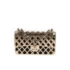 Chanel Metallic Diamond Lined Black Leather Chain Flap Bag Gold 18Cm As2514 B05552 Nc533