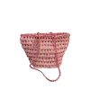 Chanel Straw Shoulder Bags Pink 27Cm