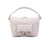 Chanel Maxi Hobo Bag Black Calfskin And Gold Tone Metal White 28Cm As4339