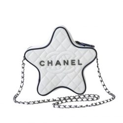 Chanel Star Hand Bag Black Metal White 22Cm
