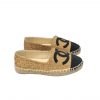 Chanel Cc Espadrilles Tweed Slip On Crinkled Beige