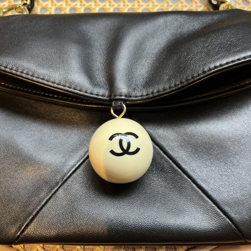 Chanel Leather Cue Ball Foldover Bag Black 26Cm - Image 5