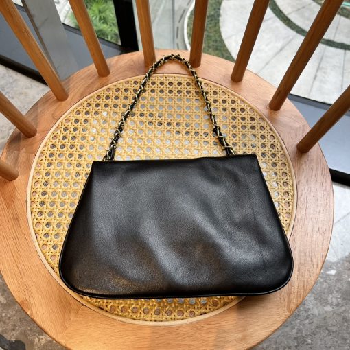 Chanel Leather Cue Ball Foldover Bag Black 26Cm - Image 8