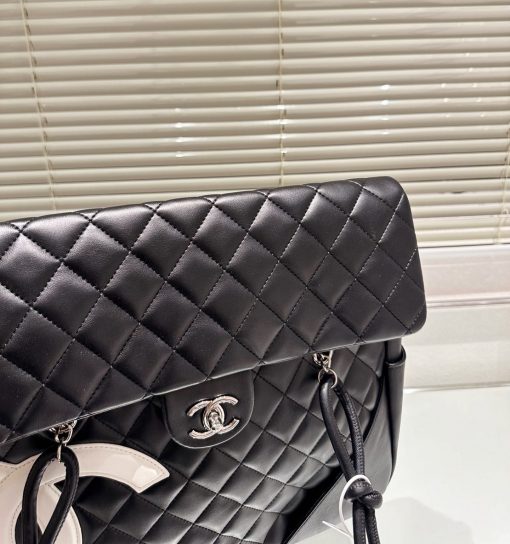 Chanel Cambon Flap Tote Quilted Leather Black 36Cm - Image 4