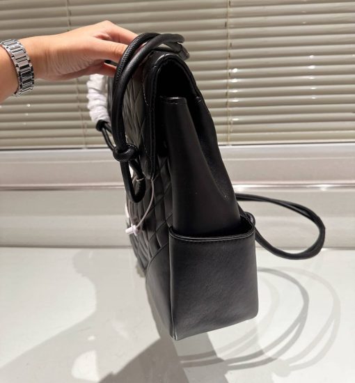 Chanel Cambon Flap Tote Quilted Leather Black 36Cm - Image 8