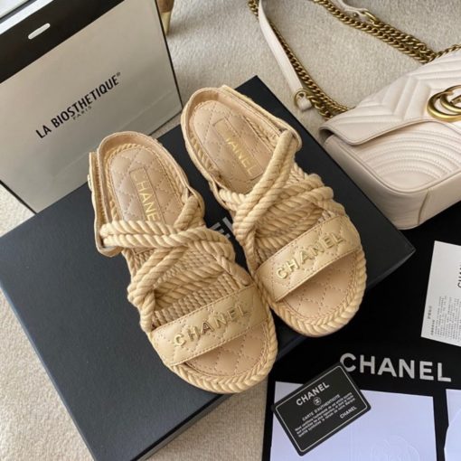 Chanel Rope Sandals Strap Biege - Image 3